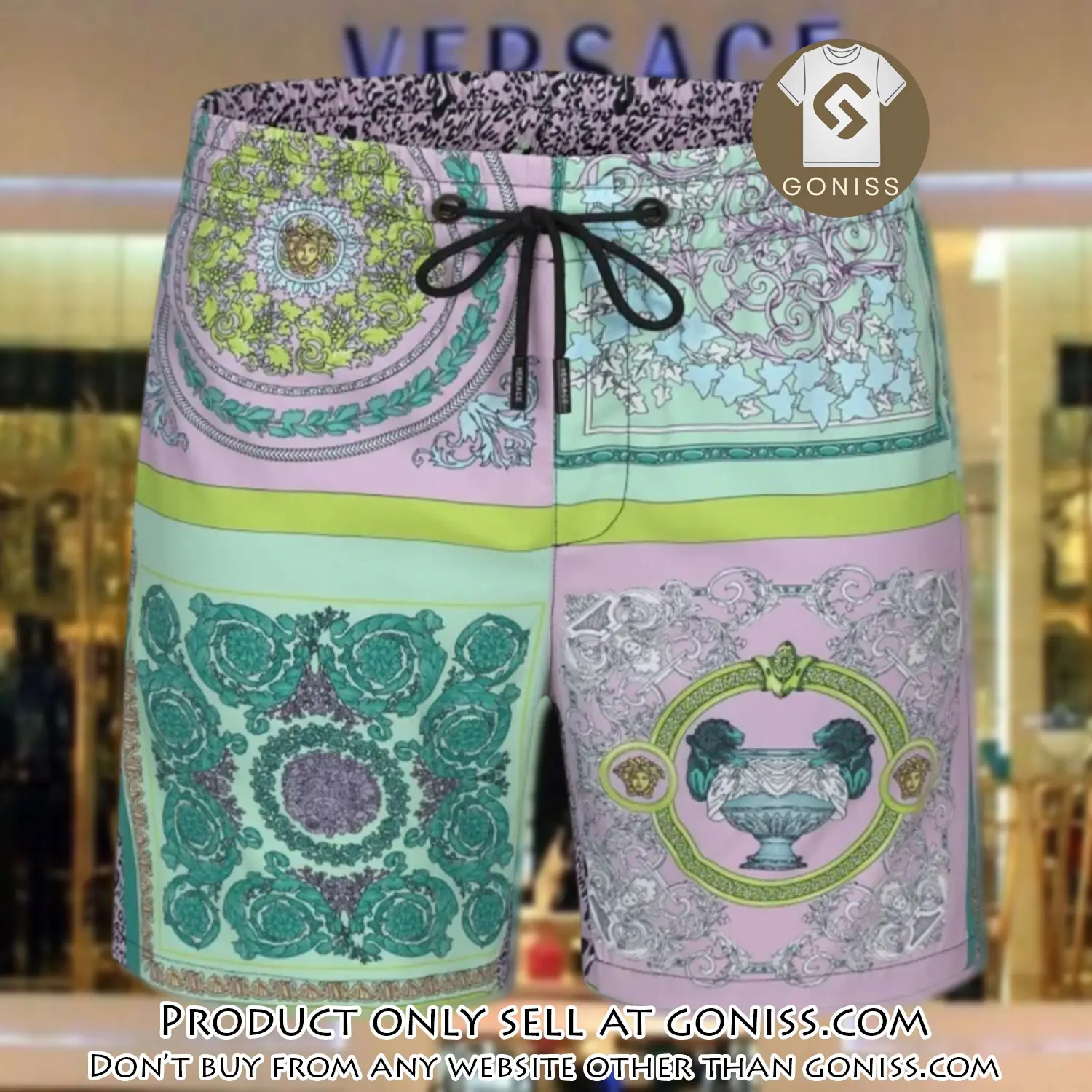 Versace 3d luxury new all over print shorts pants for men gn0245382